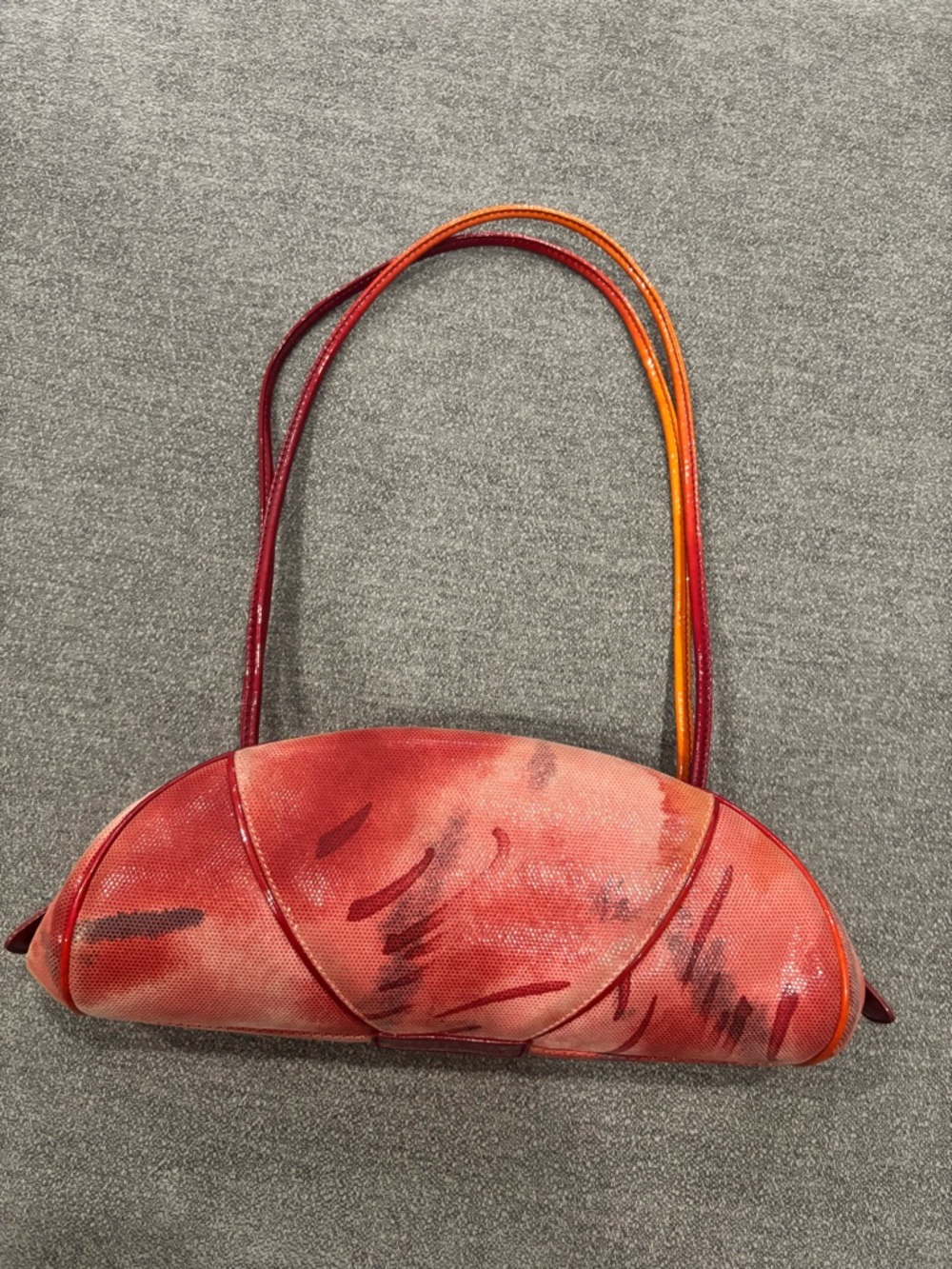 Vintage Dior Oyster Bag Red Suede Galliano Y2K Shoulder Bag Rare Authenticated